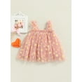 thumbnail image 2 of Xingqing Robe d'Été Adorable pour Bébés Filles, Douce, à Bretelles, Sans Manches, à Fleurs Imprimées, en Dentelle, Tutu, Robe Soleil, 2 of 7
