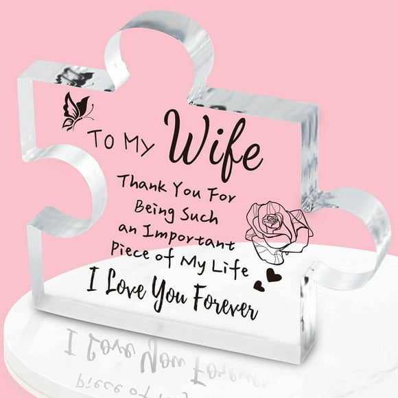 Fiudx Rompecabezas de Acrílico, Diseño Personalizado con Mensaje Dulce, Material Irrompible, Regalo Especial de Aniversario, Decoración Única para El Día Del Padre, Día de La Madre, Aniversario, Jueg
