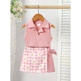 thumbnail image 2 of SunnyTots Baby Girl Summer Outfits 12 18 24 Months 2T 3T 4T 5T Girls Clothes Sleeveless Collared Tank Tops + Floral Skort Toddler Set, 2 of 8
