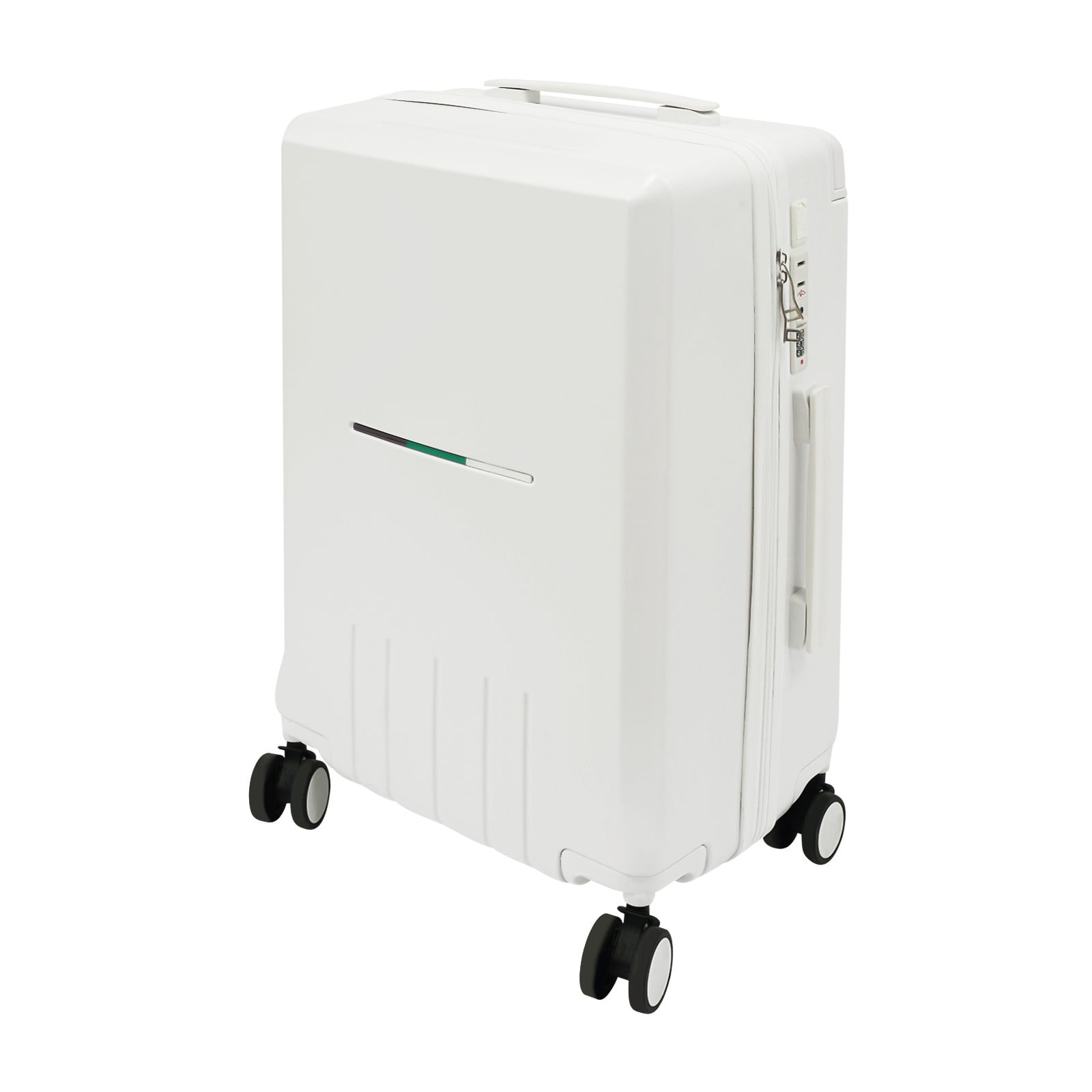 24 Inch Luggage, Carry On Suitcase with 360 Degree Spinner Wheels, Heavy Duty 70 lbs Capacity Travel Suitcase with TSA Lock, Pearl White Checked Luggage for Airplane Travel