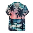 thumbnail image 4 of Shirt For Men Casual Fashion Summer Short Sleeve Buttons Printed T Shirt Top XL, 4 of 5