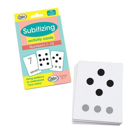 Didax Subitizing Activity Cards: Numbers 1–10 – Visual Number Sense Flash Cards for Early Math Skills, Counting, and Pattern Recognition – Hands-On Learning for Classroom or Home