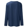 thumbnail image 5 of Women's Solid Color T-shirt Long Sleeves Pullover Round Neck Blouse 2025 Trendy Casual Tops,Navy,S, 5 of 5