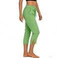 thumbnail image 6 of Womens Capri Pants,Capri Pants for Women 2026 Elastic Waist Drawstring Stretchy Summer Pant Side Split Casual Lounge Capris with Pockets, 6 of 7