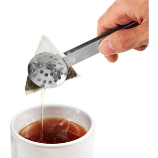 HIC Kitchen Tea Bag Squeezer, 18/8 Stainless Steel, 5.25-Inches x .75-Inches
