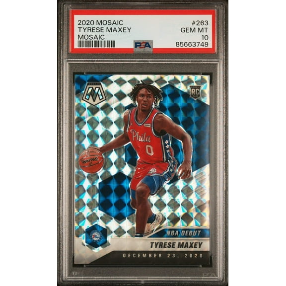 Graded 2020 Panini Mosaic Tyrese Maxey #263 Mosaic Rookie RC Basketball Card PSA 10 Gem Mint