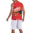 thumbnail image 5 of Easygdp Sushi Men's Mesh Basketball Jersey Quick Drying Sleeveless Shirts Fitted Muscle Tank Tops Sport Round Neck T-Shirt - X-Large, 5 of 9