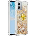 thumbnail image 3 of Glitter Clear Sparkly Bling Case for Motorola Moto G 5G (2023), Flowing Liquid Quicksand Cover with Diamond Ring Holder Case for Motorola Moto G 5G (2023)  Gold, 3 of 14