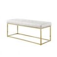 thumbnail image 3 of Posh Living Foster Faux Leather Bench in White/Gold, 3 of 8