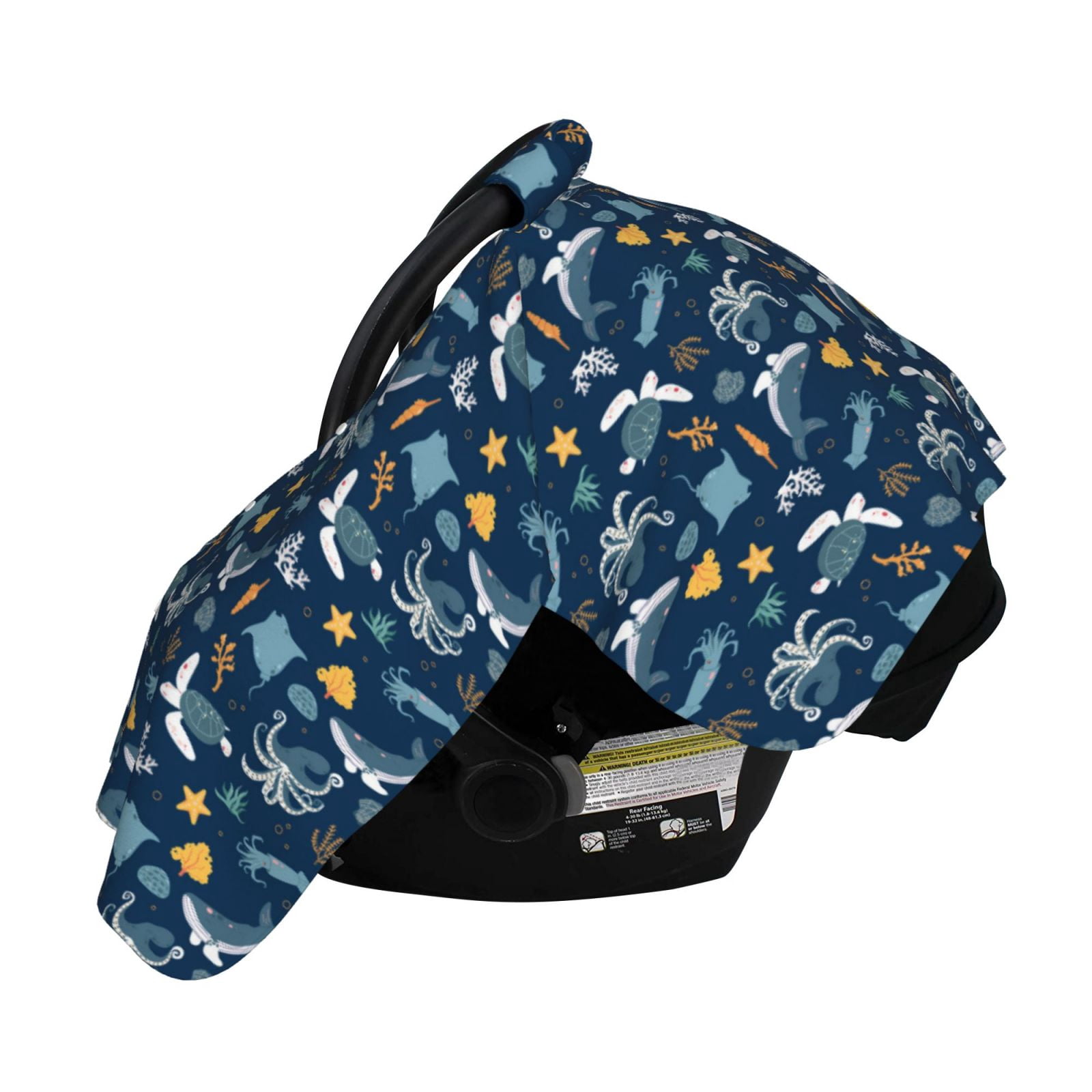 Naloa Sea Turtle Baby Car Seat Cover, Breathable Baby Carrier Cover, Multiuse Baby Carrier Cover & Nursing Breastfeeding Cover