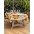 thumbnail image 2 of Outdoor Tablecloth with Umbrella Hole and Zipper, Fall Sunflowers Pumpkins Rectangle Table Cloth 60x102 Inch Waterproof Tablecloth, Thanksgiving Maple Leaves Vintage Picnic Table Cover for Patio, 2 of 7