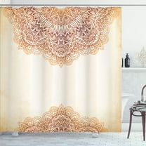 Ambesonne Mandala Shower Curtain, Oriental Vintage Art, 69"Wx70"L, Beige and Burnt Orange