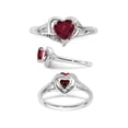 thumbnail image 2 of 3/4 Carat (ctw) Lab Created Heart Ruby Ring in 14K White Gold, 2 of 4