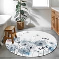 thumbnail image 4 of Round Rugs 4 Ft, Blue Teal Dandelion Non Slip Area Rugs for Kitchen Bedroom Entryway, Dragonfly Modern Art Watercolor Washable Carpet Runner Rug Floor Mats for Bedroom Home Decor, 4 of 9