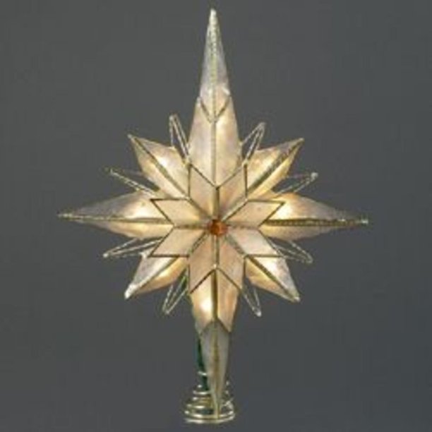 10" MultiPoint Star of Bethlehem Glass Gem Christmas Tree Topper