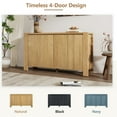 thumbnail image 7 of 59'' Buffet Cabinet with Storage, 4-Door Retro Kitchen Sideboard with Adjustable Shelves, Solid Wood Console Table for Living Room, Natural, 7 of 7