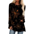 thumbnail image 2 of Costumes d'Halloween pour Femmes 2023 en Liquidation T-Shirt à Col Rond Oversize pour Femmes T T-Shirts à Imprimé d'Halloween T-Shirt à Manches Courtes Blouse Hauts, 2 of 5