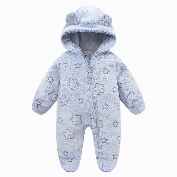 NIEWTR Baby Girls Boy Snowsuit Baby Snowsuit Bear Ear Winter Clothes Infant Puffer Jacket Newborn One-Piece Coat with Hooded