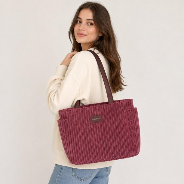 Bolso tote para mujer, multiusos, regalo, bolso de mano informal para trabajo, playa, las compras y los viajes. Rojo
