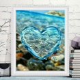 thumbnail image 2 of Imagen de pintura de diamantes, corazones amor con corazones, azul, piedras redondas, aproximadamente 40x30 cm, imagen completa, adecuado para principiantes, 2 of 5