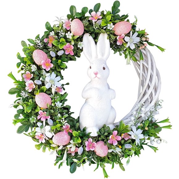 Liquidation! Couronne Shishian Guirlande de Lapin de Pâques Décoration Maison Accessoires Cadeaux de Pâques Ornements de Pâques Couronne de Porte Liquidation