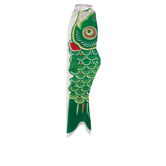 In the Breeze 4779— Koi Fish Windsock, 24-Inch, Green — Bright Koinobori Decoration