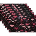 thumbnail image 2 of Valentine''s Day Branch Love Placemats Set of 6 Fabric Placemats Square Placemat for Kitchen Table Heat Resistant, Easy to Clean Table Placemats 12x18 Inch, 2 of 6