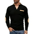 thumbnail image 2 of pstuiky camisas de manga larga para hombre, Blusa/camiseta informal y moderna de color liso con cuello en V, manga larga y bolsillos abotonados para hombre top de hombre s, 2 of 4
