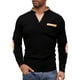 thumbnail image 2 of pstuiky Camisas de invierno de manga larga para hombre, Blusa/camiseta informal y moderna de color liso con cuello en V, manga larga y bolsillos abotonados para hombre salir tops l, 2 of 4