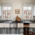 thumbnail image 4 of Pioneer Kitchen Curtains and Valance Set 24 Inch Tier Chinoiserie Beautiful Flowers Art Curtains Small Drapes for Cafe Living Room Bathroom Farmhouse 3 Pieces Set Rod Pocket, 4 of 6