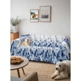 thumbnail image 6 of Blue Floral Couch Cover, Vintage Farmhouse Garden Flower Leaves Sofa Cover Blanket for Loveseat Couches, Sectional Sofa Slipcover Furniture Protector for Living Room Bedroom 71''x118'', 6 of 9