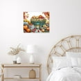 Fall Thanksgiving Canvas Wall Art Rural Orange Pumpkin in the Cart