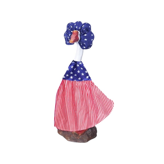 American Flag Porch Goose Outfit 23" Gooses 4th of July Patriotic Costume Independence Day Red White Blue Stripes Goose Clothing for Garden Yard Party Decor