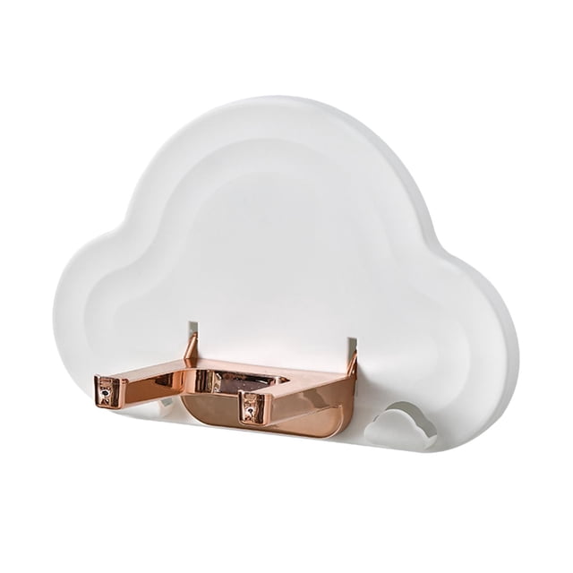 Soporte de pared para secador de pelo, organizador de herramientas para el cuidado y estilismo del cabello. blanco