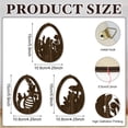 thumbnail image 3 of SIYTUAU Set Of Three Wooden Hollow Carved Easter Egg Wall Hangings With Rabbit And Beehive Designs For Holiday Party Or Home Wall Decor, 3 of 5