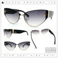 thumbnail image 2 of Womens Metal Frame Rimless Oversized Luxury Fashion Cat Eye Sunglasses Gold Black - Smoke, 2 of 7