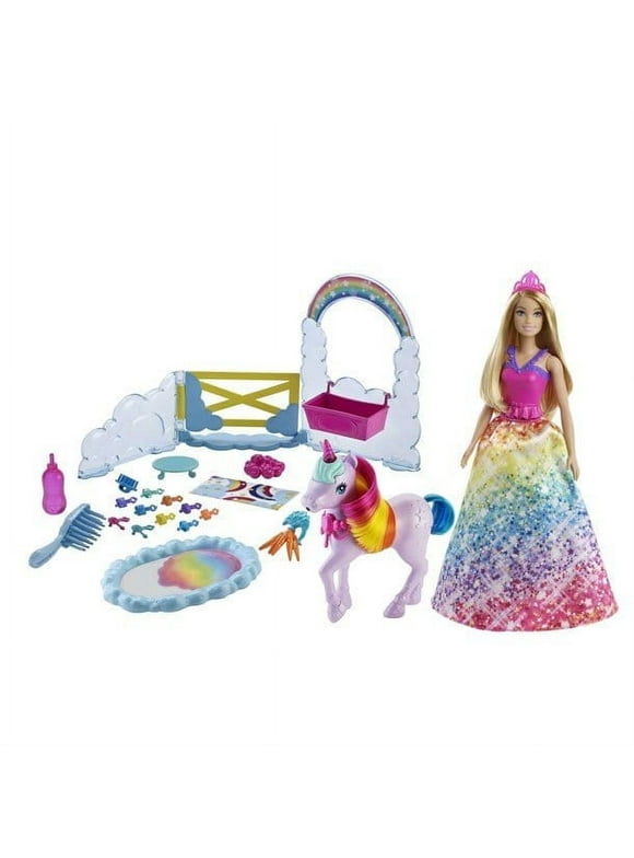 Barbie 0887961914061 GTG01-Dreamtopia Doll with Unicorn, Nurturing Playset