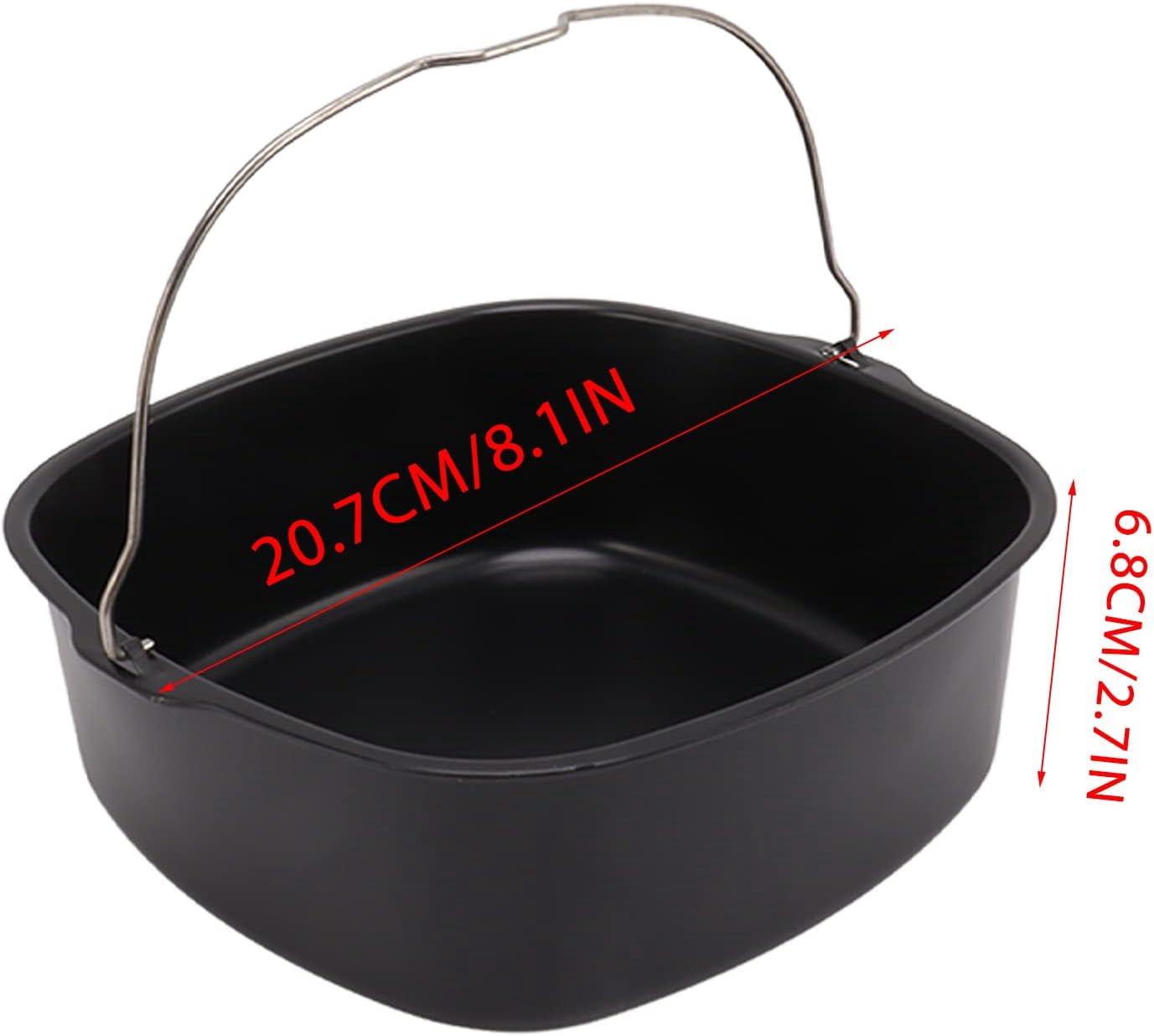 ABCISI Air Fryer Accessory, Nonstick Air Fryer Cake Barrel for Home Kitchen, Pizza Bread Baking Pan for 3.8QT-8QT Standard Deep Fryers, Dishwasher Safe (8 inch)