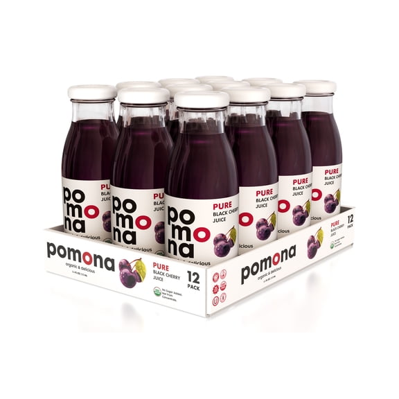 Pomona Organic Juices Black Cherry Juice, 8.4 Oz Bottle (Pack of 12)