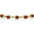 thumbnail image 3 of Gem Stone King 18K Yellow Gold Plated Silver Red Garnet Bracelet for Women | 4.61 Cttw | Gemstone January Birthstone | Oval 7X5MM | Fully Adjustable 9 inch, 3 of 6