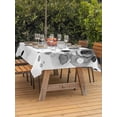 thumbnail image 2 of Outdoor Tablecloth with Umbrella Hole and Zipper, Black Gradient Rectangle Table Cloth 60x120 Inch Waterproof Tablecloth, Abstract Polka Dots Vintage Modern Art Picnic Table Cover for Patio Camping, 2 of 7