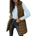 thumbnail image 2 of Pyhlmscde Women's Quilted Padded Warm Outwear Button Down Zip Up Sleeveless Vests, Womens Vest, Womens Winter Clothes, Puffer Vest Women, 2 of 5