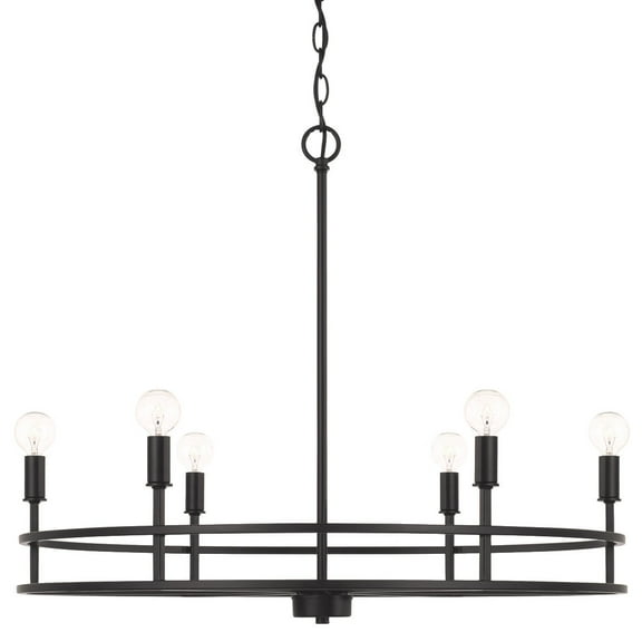 Capital Lighting 448761 Fuller 6 Light 28" Wide Ring Chandelier - Black