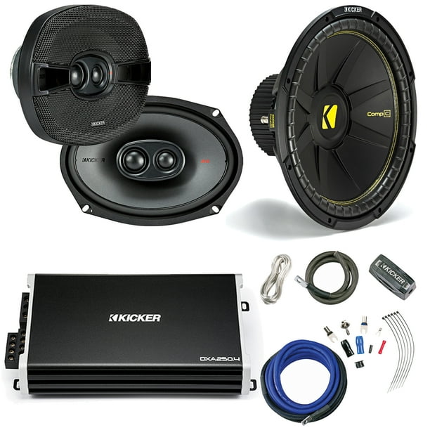 Kicker 15 Compc Svc 4 Ohm 1200w Max Car Stereo Subwoofer 6x9 3 Way 600 Watts Coaxial Speakers Pair Kicker 4 Channel 500 Watts Car Stereo