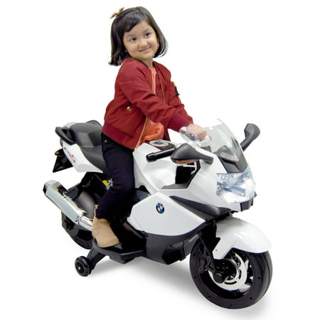 Kids Ride on Battery Operated, Wheel motorcycle in White Color. BMW - Brand