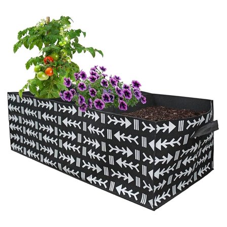 30-Gallon Giant Rectangular Grow Bag with 3 Sections - Large Fabric Raised Bed Planter for Vegetables, Herbs, and Flowers (3ft x 1.3ft x 1ft)