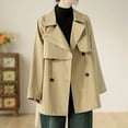 thumbnail image 6 of Felirenzacia Women's Trench Coat Double-Breasted Classic Lapel Overcoat Slim Outerwear Coat, 6 of 9