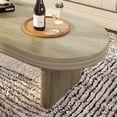 thumbnail image 4 of GZXS Farmhouse Coffee Table in Natural Wood Finish, Oval MDF Accent Center Tea Table, Easy Cleaning & Maintenance, 47.24"L x 23.62"W x 16.34"H, 4 of 9