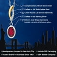 thumbnail image 2 of Gem Stone King 925 Silver and 10K Yellow Gold Ruby Red Mystic Topaz and Lab Grown Diamond Pendant Necklace for Women | 1.35 Cttw | Gemstone November Birthstone | Oval 8X6MM | With 18 inch Chain, 2 of 6