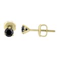 thumbnail image 2 of Black Diamond Stud Earrings Round Cut 14K Gold Earrings Three Prong Setting 1.25 CT TW, 2 of 3